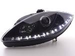 Paire de feux phares Daylight Led Seat Leon 2 1P 09-13 Noir