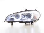 Paire de feux phares Xenon Daylight Led DRL BMW X5 E70 06-10 chrome