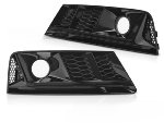 Paire de grille antibrouillard Audi A4 B9 de 2015 a 2019 Noir Brillant