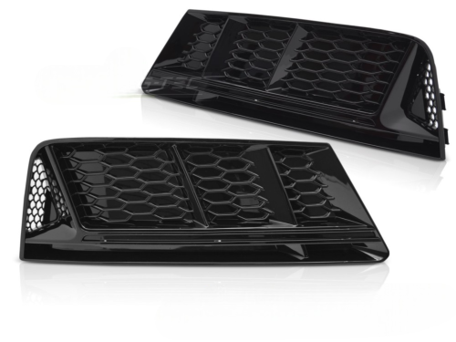 Paire de grille antibrouillard Audi A4 B9 de 2015 a 2019 Noir Brillant