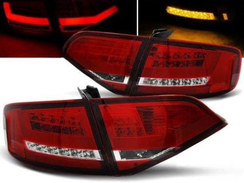 Paire de feux arriere Audi A4 B8 de 2008 a 2011 berline LED bar rouge et blanc