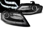 Paire de feux phares Audi A4 B8 08-11 Daylight DRL led noir