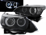 Paire de feux phares BMW serie 5 E60 / E61 de 2003 a 2004 xenon angel eyes CCFL noir