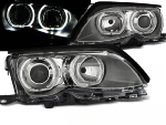 Paire de phares BMW serie 3 E46 Berline de 2001 a 2005 angel eyes led chrome