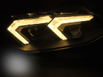 Paire de feux phares BMW serie 3 E92 / E93 de 2010 a 2013 LED DRL Yellow Noir