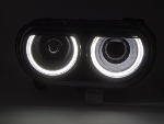 Paire de feux phares Dodge Challenger de 2008 a 2014 LED DRL DYN Noir