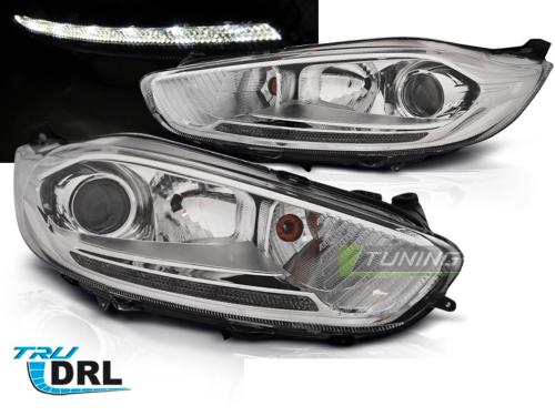 Paire de feux phares Ford Fiesta MK7 13-16 led DRL chrome