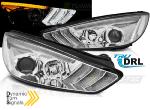 Paire de feux phares Ford Focus 15-18 LED DRL chrome