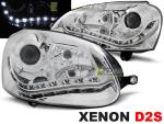 Paire de feux phares VW Golf 5 03-08 Xenon Daylight led chrome